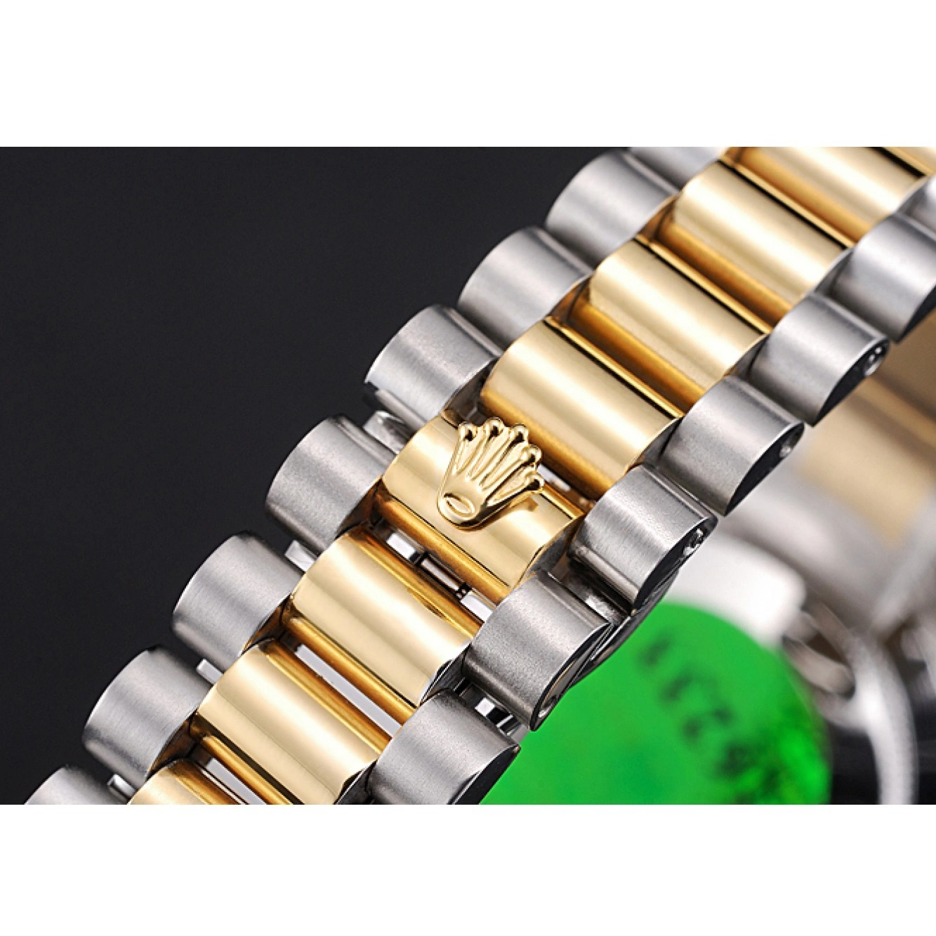 Aaa replica watch Rolex Gold 18k Gold Steel Stainless Two Plated Day-Date Dial Tone 0712